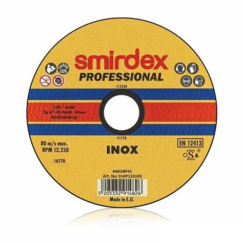 Δίσκος Κοπής Inox 125 x 1.0 Smirdex 914 Professional